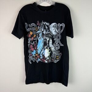 999 Club Juice WRLD T-Shirt Mens Medium Black Butterfly Graphic Rap Tee